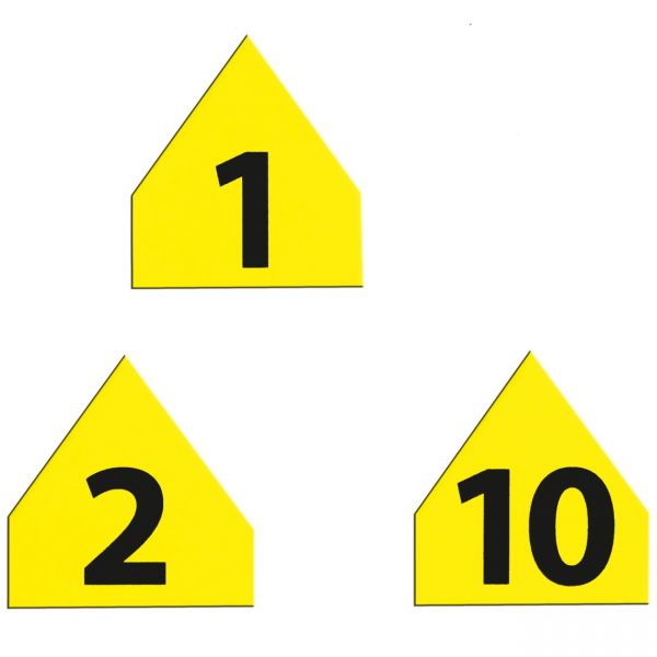 Nummerierungen spitz gelb (21-30)