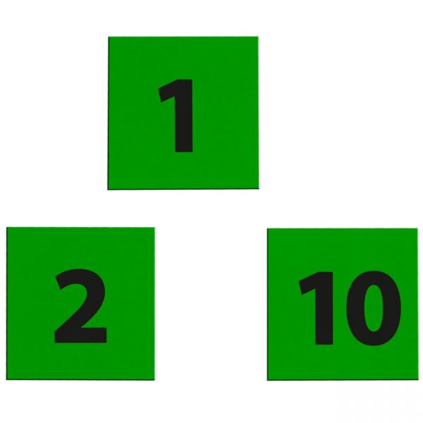 Nummerierungen quadratisch grün (11-20)